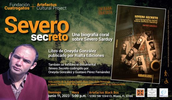 Presentación del libro Severo secreto. Una biografía coral sobre Severo Sarduy (Rialta Ediciones) el domingo 11 de junio de 2023
